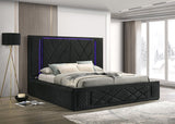 Lorenzo Black LED Queen Storage Platform Bed | Olivia Furniture