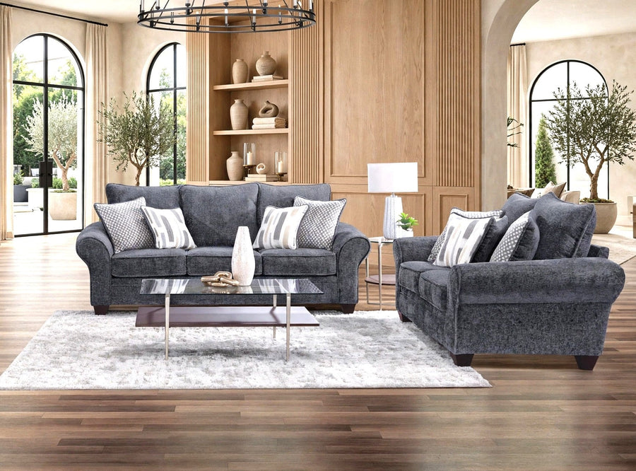 luxe Charcoal Oversized Sofa & Loveseat Set – image 1 | Olivia Furniture
