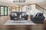 luxe Charcoal Oversized Sofa & Loveseat Set – image 2 | Olivia Furniture
