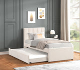 Maya Beige Twin Platform Bed with Trundle | Olivia Furniture