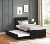 Maya Black Twin Platform Bed with Trundle | Olivia Furniture