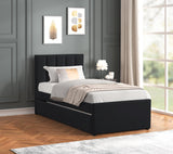 Maya Black Twin Platform Bed with Trundle | Olivia Furniture