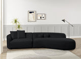 Mia Black Curved Sectional | Olivia Furniture