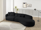 Mia Black Curved Sectional | Olivia Furniture