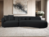 Mia Black Curved Sectional | Olivia Furniture