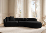 Mia Black Curved Sectional | Olivia Furniture