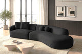 Mia Black Curved Sectional | Olivia Furniture