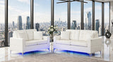 Miami White Living Room Set with LED Lights | Olivia Furniture