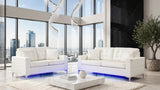Miami White Living Room Set with LED Lights | Olivia Furniture