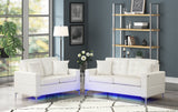 Miami White Living Room Set with LED Lights | Olivia Furniture