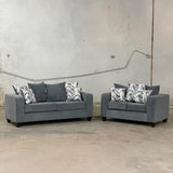 Monroe Charcoal Sofa and Loveseat | Olivia Furniture