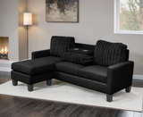 Neymar Black Reversible Sectional | Olivia Furniture