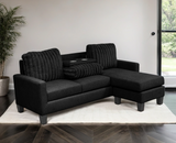 Neymar Black Reversible Sectional | Olivia Furniture