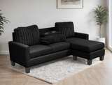 Neymar Black Reversible Sectional | Olivia Furniture