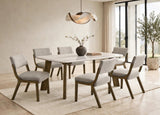 Parker Light Gray Genuine Marble Dining Room Set (Table & 6 Chairs) | Olivia Furniture