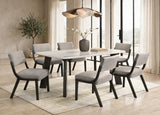 Parker Gray/Black Genuine Marble 7-Piece Dining Room Set (Table & 6 Chairs) | Olivia Furniture