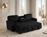 Poland Black Reversible Sectional With Pull-Out Bed – image 1 | Olivia Furniture