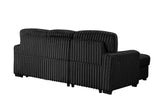 Poland Black Reversible Sectional With Pull-Out Bed – image 6 | Olivia Furniture