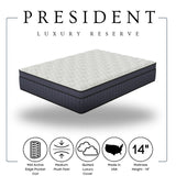President  14" Euro Top Hybrid Queen Mattress – image 3 | Olivia Furniture