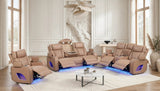 Rivera Saddle 3-Piece Leather Power Reclining Set | Olivia Furniture