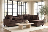 Rocket Chocolate Reversible Sectional | Olivia Furniture