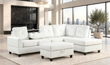 Rocket White PU Reversible Sectional | Olivia Furniture