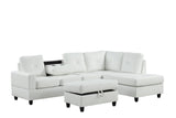 Rocket White PU Reversible Sectional | Olivia Furniture