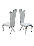 Royal Elegance Silver/White Dining Chairs Set of 2 (Close Out Price) – product image 1 | Olivia Furniture