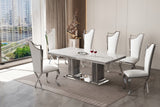 Royal Elegance Silver/White Dining Chairs Set of 2 (Close Out Price) – product image 2 | Olivia Furniture