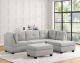Sienna Boucle Gray Sectional with Ottoman | Olivia Furniture