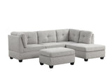 Sienna Boucle Gray Sectional with Ottoman | Olivia Furniture