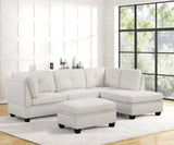 Sienna Sand Boucle Sectional with Ottoman | Olivia Furniture