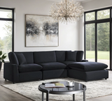 Sky Black Velvet Modular Sectional | Olivia Furniture