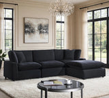 Sky Black Velvet Modular Sectional | Olivia Furniture