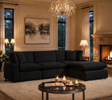 Sky Black Velvet Modular Sectional | Olivia Furniture