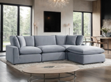 Sky Gray Velvet Modular Sectional | Olivia Furniture