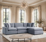 Sky Gray Velvet Modular Sectional | Olivia Furniture