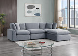 Sky Gray Velvet Modular Sectional | Olivia Furniture