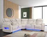 Spain Sand Power Reclining Sectional with Power Headrests | Olivia Furniture
