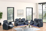 Stefano Blue 3-Piece Reclining Living Room Set | Olivia Furniture