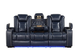 Stefano Blue 3-Piece Reclining Living Room Set | Olivia Furniture