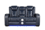 Stefano Blue 3-Piece Reclining Living Room Set | Olivia Furniture