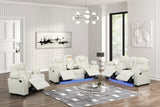 Stefano White 3-Piece Reclining Living Room Set | Olivia Furniture