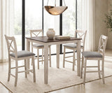 Tahoe Antique White 5-Piece Counter Height Set | Olivia Furniture