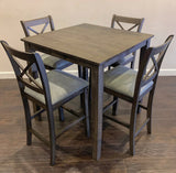 Tahoe Gray 5-Piece Counter Height Set | Olivia Furniture