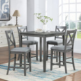 Tahoe Gray 5-Piece Counter Height Set | Olivia Furniture