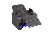 Topgun Dark Gray Power Recliner with Bluetooth Speaker and Led Light | Olivia Furniture