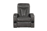 Topgun Dark Gray Power Recliner with Bluetooth Speaker and Led Light | Olivia Furniture