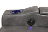 Topgun Dark Gray Power Recliner with Bluetooth Speaker and Led Light | Olivia Furniture