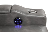 Topgun Dark Gray Power Recliner with Bluetooth Speaker and Led Light | Olivia Furniture